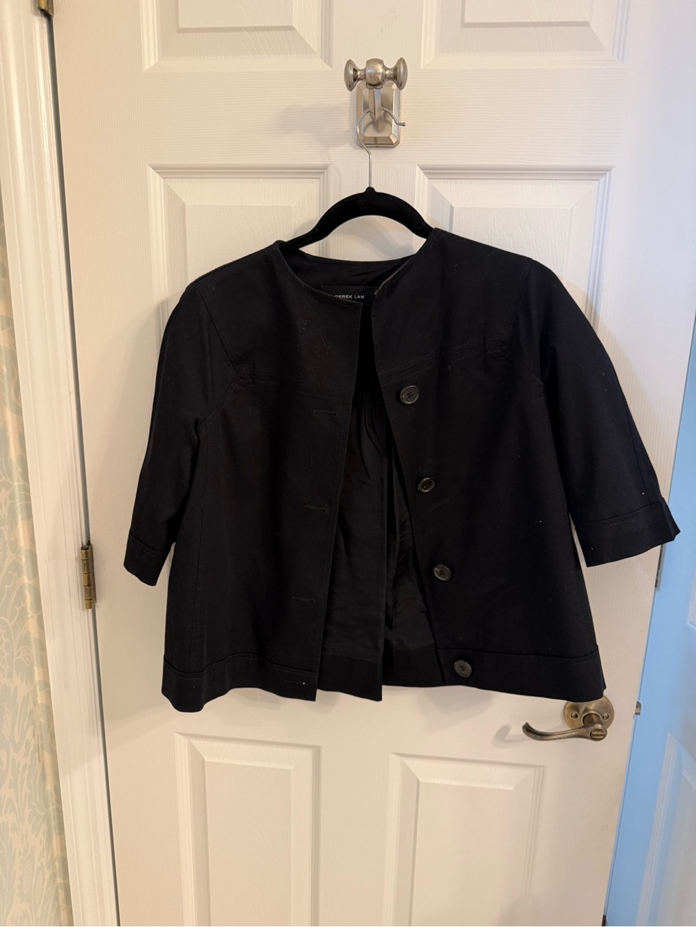 Derek Lam Black Cropped Button Jacket